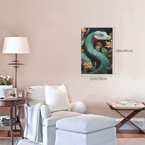 Toile serpent et fleur impression HD - Tableau suspendu de qualité supérieure