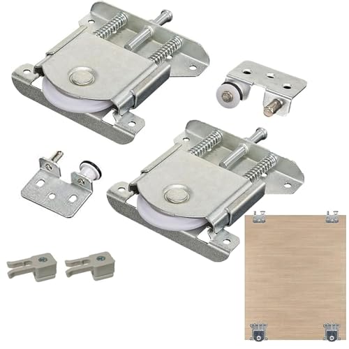 Wenyue Coulissantes Porte Garde-Robe Roues Rouleaux Porte Coulissante en Nylon Roulette Porte Coulissante Placard Pièces Porte Coulissantes Meubles Poulie Penderie Armoire Cabinet 2 Pièces