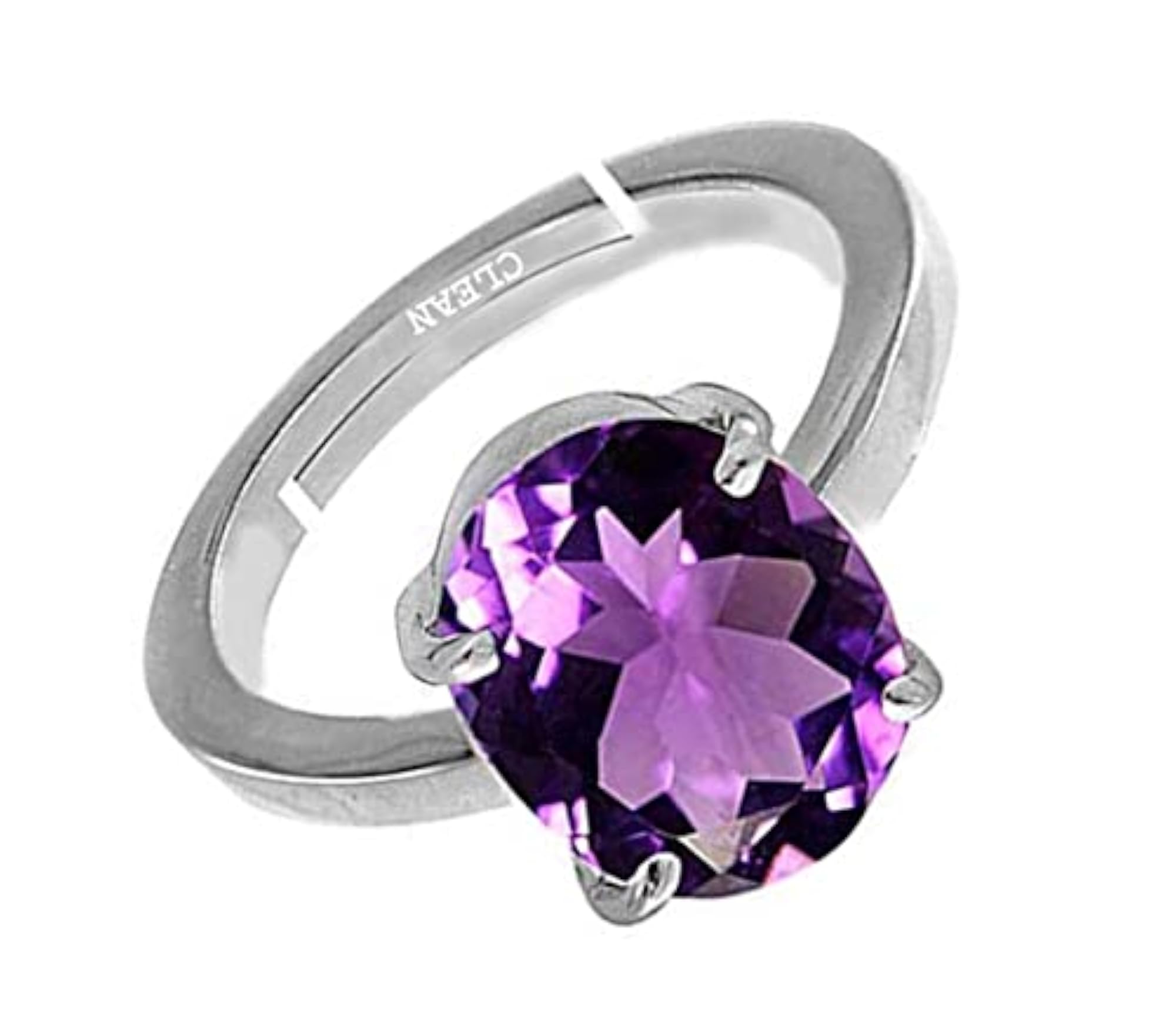 Women's Amethyst Adjustable Ring, Certified Natural Gemstone