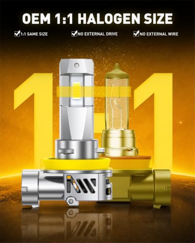 Image of AUXITO H11 /H8 /H9 LED Light Bulbs 96,000LM 6500K White, Plug and Play,2PCS