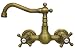 Produktbild Retro Zweigriff Wandarmatur Wasserhahn Waschbecken Nostalgie Wand Armatur Hochdruck Antik Braun Nostalgie