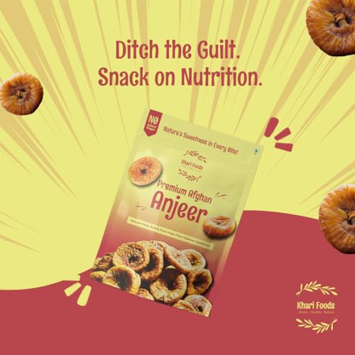 Image of Khari Foods Premium Jumbo Dried Figs, Anjeer Dry Fruits, Rich in Fibre, Iron, Calcium, Healthy Snacks (1kg)