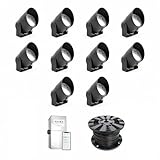 Haven Lighting Smart Phone Controlled Up LED Lights, Landscape Lighting Kit - Exterior House Lighting, Aluminum 10-Pack