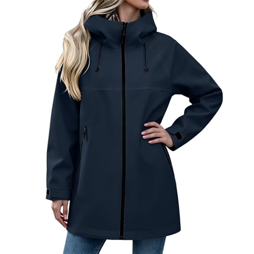 Veste imperméable légère coupe-vent à capuche et fermeture éclair intégrale