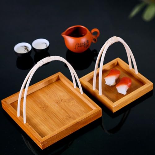 Bandeja de sushi con asa tamaño pequeño para servir comida miniatura 6