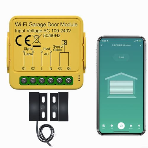 Garagentoröffner, Smart Garagentoröffner WLAN Fernsteuerung mit App, DIY Fernbedienung Garagentor kompatibel mit Alexa-Google Assistant, Kein Hub erforderlich
