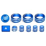 for Honda Civic Accessories 2026 2025 2022-2024 for CRV 2026 2025 2024 2023 for Acura Integra 2025 2024 2023 Hazard Light, AC Knob Cover, Air Vent, Radio, Push Start Button Cover Ring 11Pcs (Blue)