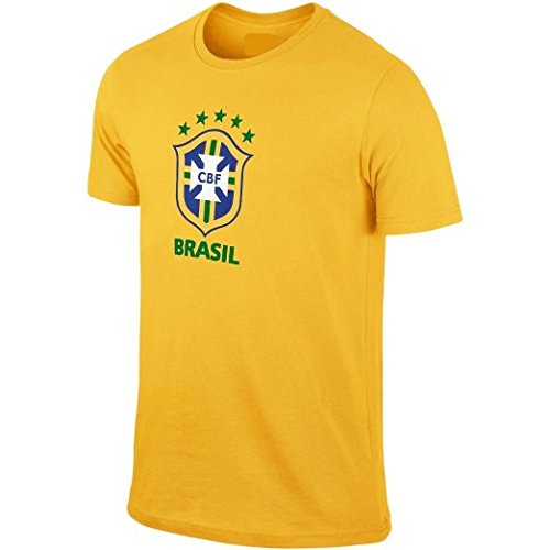 Outerstuff Brazil Soccer Youth Gold Primary Logo T-Shirt Large 14-16