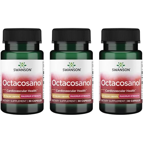 Image of Swanson Maximum-Strength Octacosanol 20 Milligrams 30 Capsules (3 Pack)