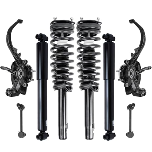 Image of Detroit Axle - Front Steering Knuckles Hub Bearings Struts Sway Bar Links Rear Shock Replacement for Fusion Milan MKZ - 8pc Set