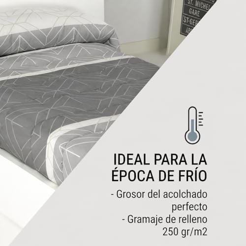 Edredón ajustable de microfibra estampado gris DOLI 250 g 6