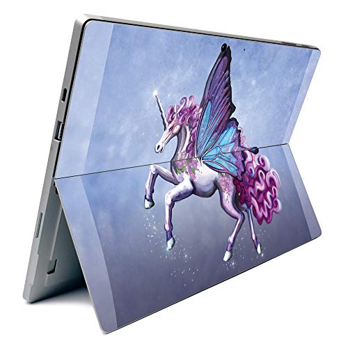 Image of MightySkins Carbon Fiber Skin for Microsoft Surface Pro 7 - Lilac Unicorn | Textured Carbon Fiber Finish | Easy to Apply, Remove, and Change Styles | Made in The USA
