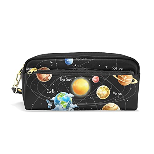 Preisvergleich Produktbild ISAOA Federmäppchen mit Sonnensystem, Stifttasche, Aufbewahrungstasche, Mittelschule, Universität, Büro, Organizer für Studenten, Teenager, Mädchen, Erwachsene