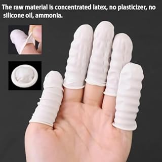 100pcs Doigtiers en Latex, Doigtiers en Latex, Doigts de Protection imperméables du Bout des Doigts, Doigts de Protection contre les blessures aux Doigts, Doigts imperméables pour Tatouage