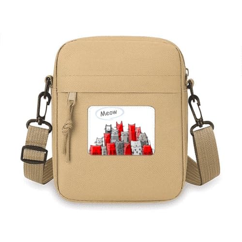 Sac à bandoulière pour téléphone motif chat mignon en relief noir