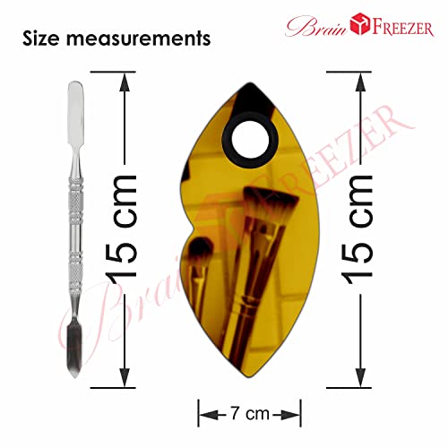 Image of Brain Freezer Shiny Makeup Palette With Stainless Steel Lip Shape Spatula, Golden 100 g