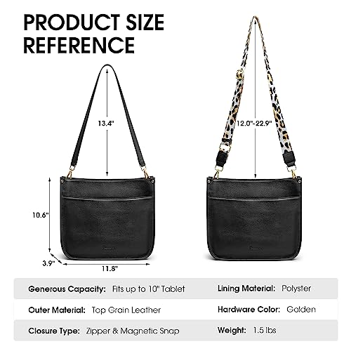 Kattee Leather Crossbody Bags for Women, Fashion Shoulder Purse, Hobo Handbags with Adjustable Strap3