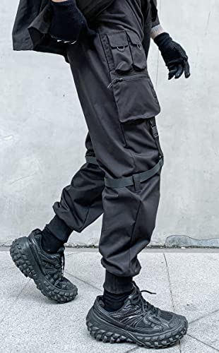 Men's Cyberpunk Buckle Straps Harem Pants with Pockets2