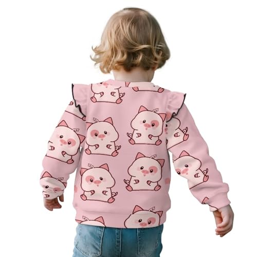 Toddler Long Sleeve Shirt Girl Cute Animal Print Long Sleeve Tops Little Girls Crewneck Sweatshirts Size 1-84