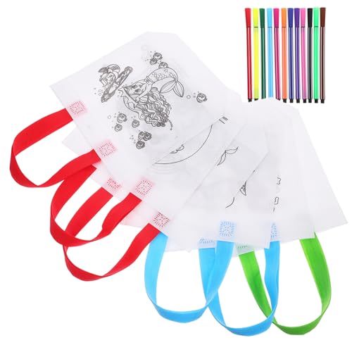 La Mejor Recopilación de Pinturas para tejidos y telas - solo los mejores. 49 OFFIGAM Set De 12 Bolsas Para Colorear Reutilizable No Tejidas Con 12 BolíGrafos De Acuarela Bolsas para Cumpleaños Fiestas y Actividades Creativas Infantiles