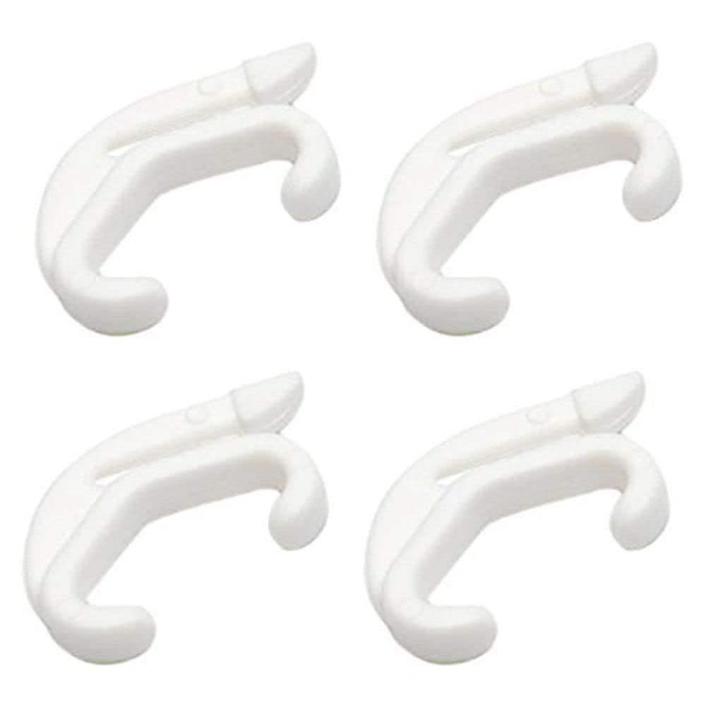 Merriway White Bh03643 (15 Pcs) Curtain Track Rail Gliders Hooks To Fit Swish Valance Track - Pack Of 15 Pieces