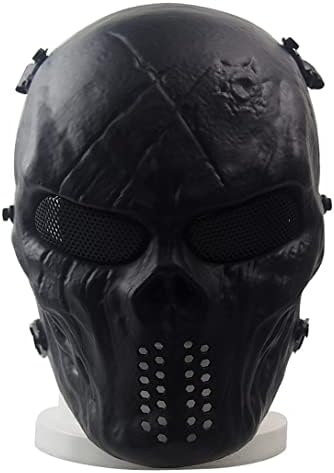 Rinling Airsoft Mask,Skull Full Face Mask Army Fans Supplies M06 Tactical Mask for Halloween Airsoft CS Game Cosplay and Party