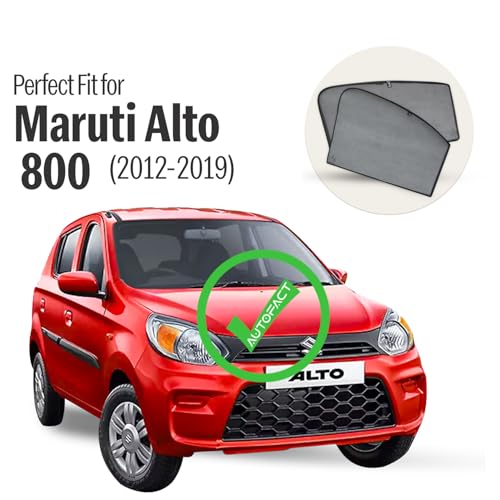 Image of Autofact Car Sunshades for Maruti Alto 800 (2012 to 2019), UV Protection, Useful Car Accessories, Custom fit Sun Shades for Side Windows, Set of 4