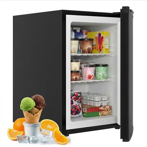 Image of TABU 3.0 Cu Ft Upright Freezer, Mini Freezer with 7 Adjustable Temp, Black | Freestanding, Energy Saving, Space Saving, Low Noise, Compact Freezer with Removable Shelves