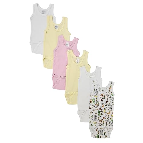 Bambini Baby Girl 6 Pc One Piece and Tank Tops, Small, White
