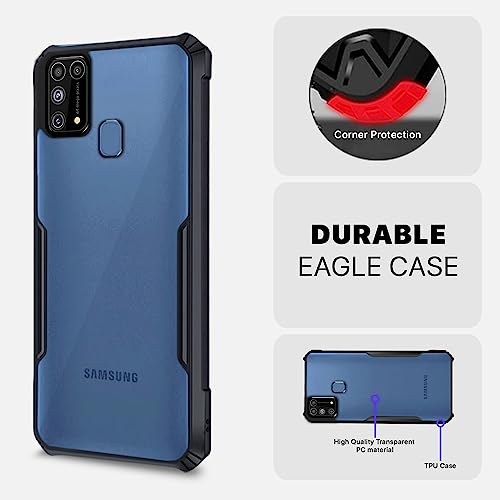 Image of Outlouders Back Cover for Samsung Galaxy M31 /M31 Prime /F41 | Ultra Hybrid Transparent | Full Camera Protection | Raised Edge | Crystal Clear Bumper Case (Black)