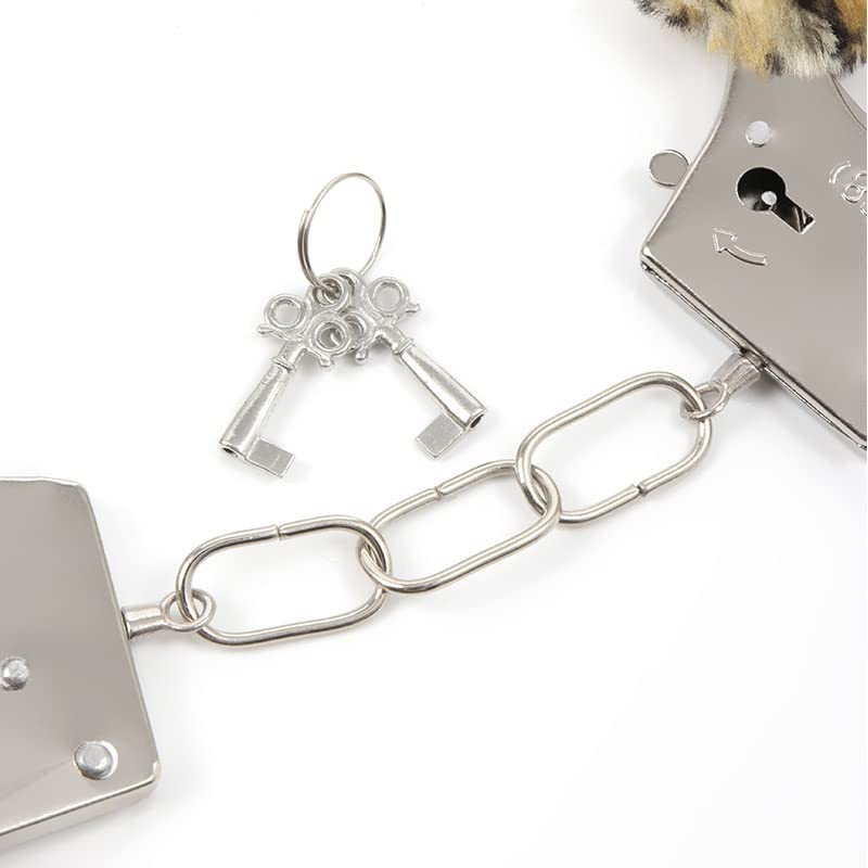 Image of Furry Sex Handcuffs with Keys,Adjustable Ankle Cuff Bracelets,Stainless Sex Bondage Restraints,SM Plush Bondage Fetish Handcuffs,Adult Couples Sex Toys,Cosplay Party Stage Police Costume Prop (Red)