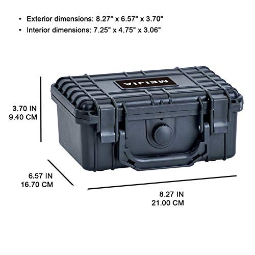 Image of MEIJIA Portable All Weather IP67 Waterproof Protective Case, Hard Case,Camera Case With Customizable Foam,Fit Use of Drones, Cameras,Equipments (Black, 8.12x6.56x3.56inches)