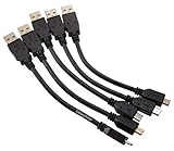 CablesOnline 5-PACK 6 inch USB 2.0 A-Type Male to Micro-B Male Charge & Sync Cable, USB-1500-5