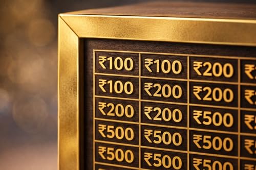 Image of Dr.MASHUR Wooden Money Saving Challenge Box with Printed Amount Board for Cash and Coin Collection, Reusable Saving Box for Kids and Adults (1lakh Money Box, 1, Count)