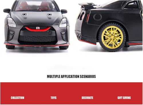 Image of 1:32 Scale Die-Cast Metal GT-R with Openable Doors and Pull Back Action with Lights & Music (Black)