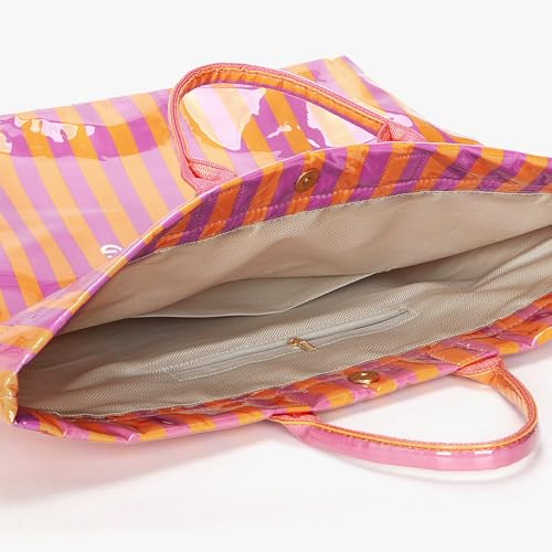 Image of Lushandy PVC Tote Bag for Women Jelly Beach Bag Top Handle Hobo Handbag | Water-Resistant, Wipe Clean, Lightweight