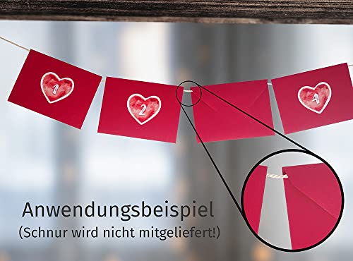 beriluDesign Adventskalender mit 24 Karten - Ich Liebe Dich, Weil für Paare, Verliebte, Liebespaar