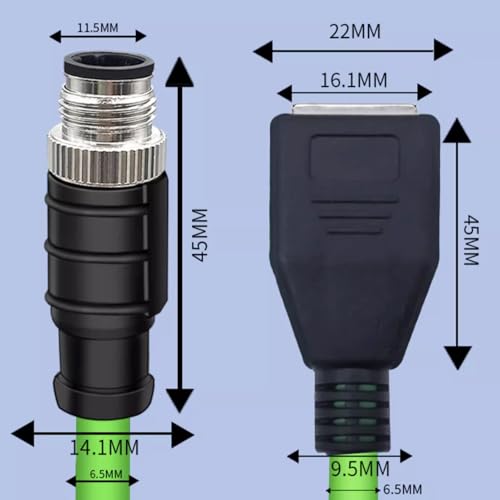 Cable industrial Ethernet M12 4 Pin a RJ45 1 metro miniatura 3