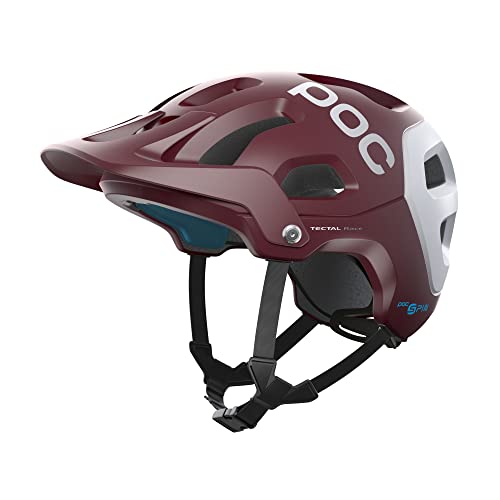 POC, Tectal Race Spin, Helmet for Mountain Biking, X-Small/Small, Propylene Red/Hydrogen White Matte