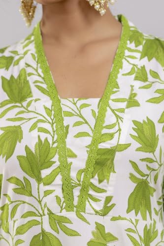 Image of PARTHVI Women's Printed Anarkali Kurta With Palazzo & Dupatta Set