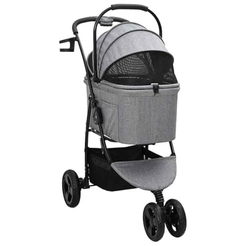 Poussette pliable pour chien gris 78x54x101 cm