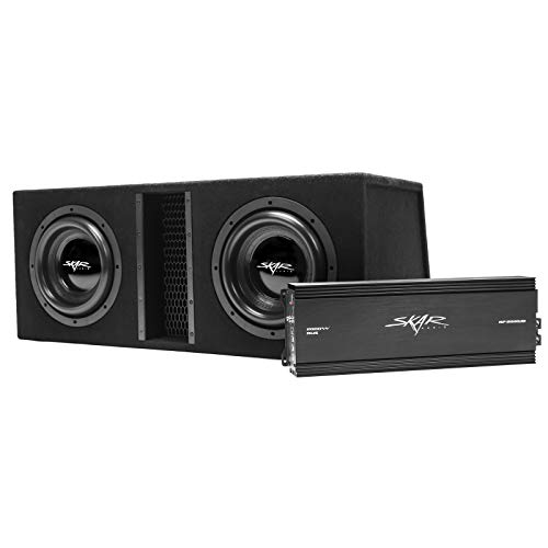 Image of Skar Audio Dual 10 inch Complete 4, 000 Watt EVL Series Subwoofer Bass Package - Includes Loaded Enclosure with Amplifier