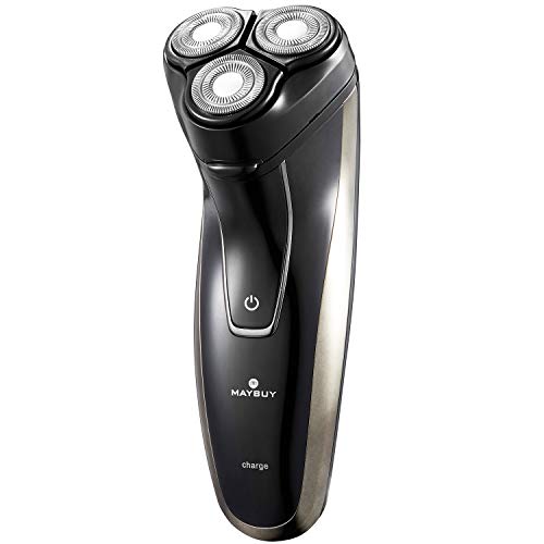 Maybuy Electric Shaver Razor for Men Rotary Shaver USB Rechargeable Cordless Electric Shaving Razors with Pop-up Trimmer Beard Trimmer Black MB3067