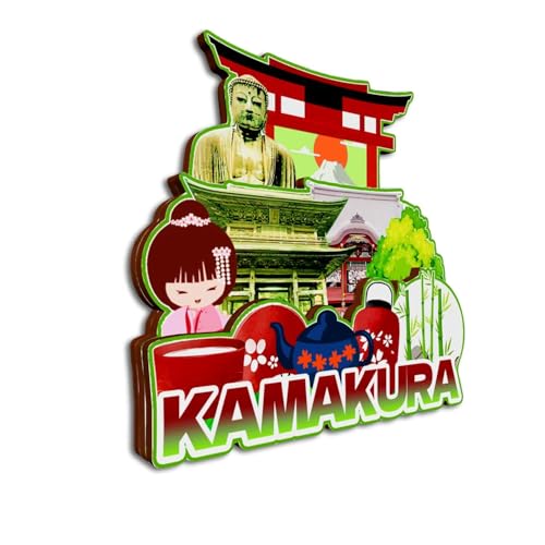 Autucson Refrigerator Magnet for Kamakura Japan Decorative Fridge Magnet City Travel Souvenir Tourist Gifts Classic Landmarks Handmade Crafts Home Decoration 668