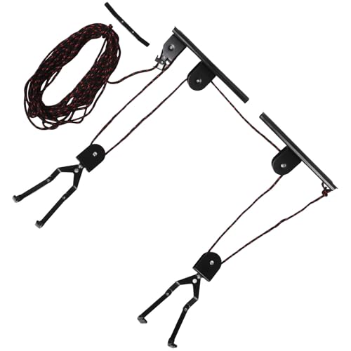 Soporte de poleas para bicicletas de pared con sistema de carga pesada en garaje 2