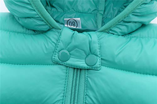 Hileelang HLADC1905-80-LIGHTGREEN Toddler Baby Girl Winter Puffer Jacket Coat Hooded Light Weight Padded Outwear Light Green 12-18 M thumb #2