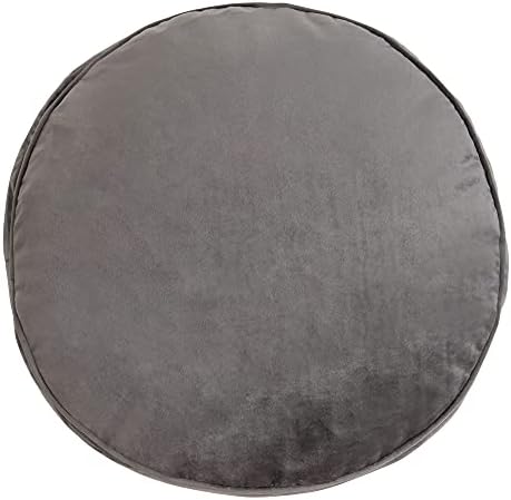 icon Milano Round Velvet Bean Bag Pouffe, Charcoal Grey, Large Velvet Ottoman, Living Room Bedroom Footstool Bean Bags