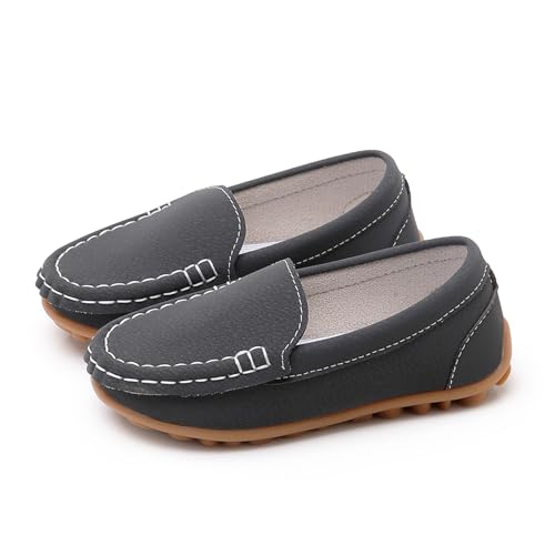 Image of RVROVIC Kids Girls Boys Slip-on Loafers Oxford PU Leather Flats Shoes(Toddler /Little Kid)