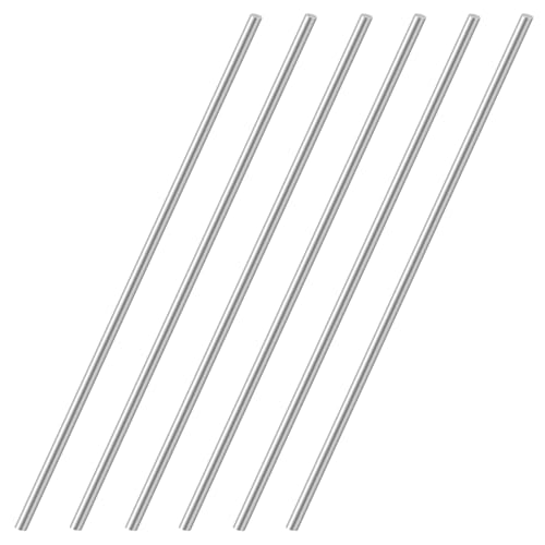 HXJDAM 6 barre rotonde in acciaio inox, 6 mm x 300 mm, aste in metallo per fai da te, aste rotonde in acciaio inox 304, aste rotonde in metallo, per fai da te, modellino auto aereo