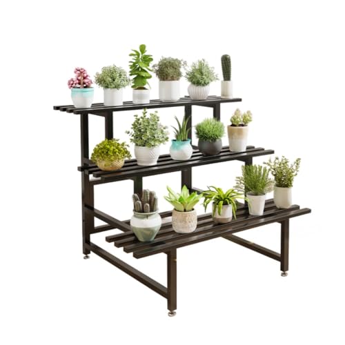 TPPTフラワースタンド 屋外 プランタースタンド 3/4段 花台 ガーデンラック 屋外 植物棚 園芸ラック-300KG耐荷重 観葉植物台 横型 盆栽棚 植物スタンド 盆栽スタンド 錆びない 簡単組み立 室内/屋外 玄関/庭/バルコニー用 (長さ100cm